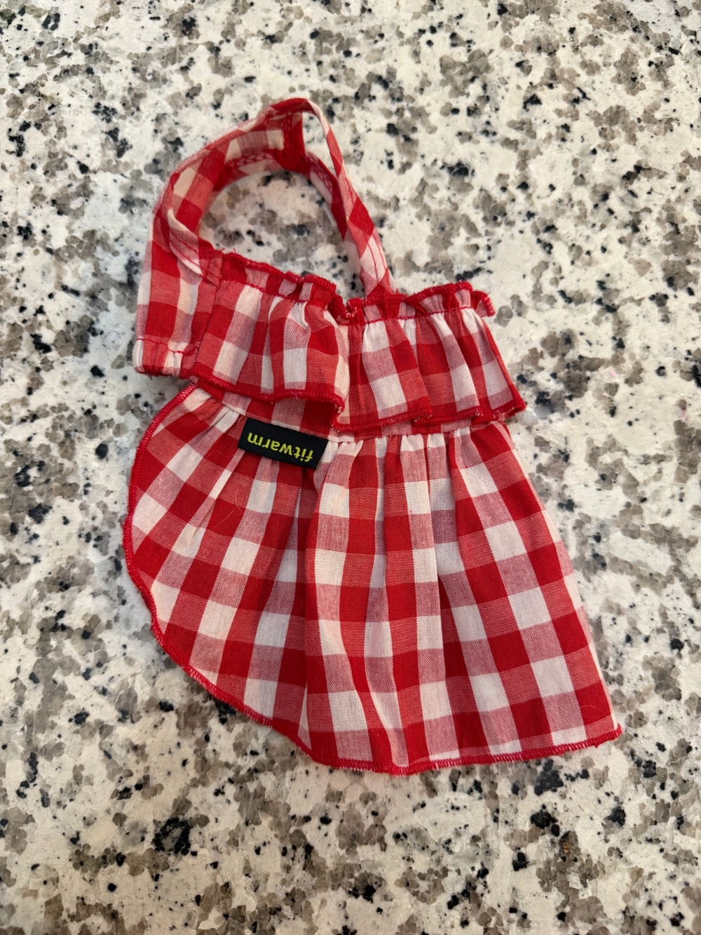 Red & White Gingham Ruffle Pet Dress